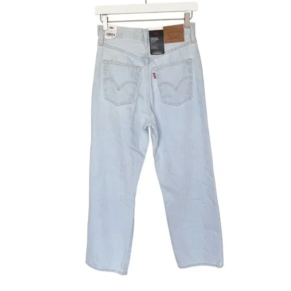 Levis Ribcage Straight Ankle Jeans 27 X 27 Light Wash Distressed Womens - Picture 2 of 12